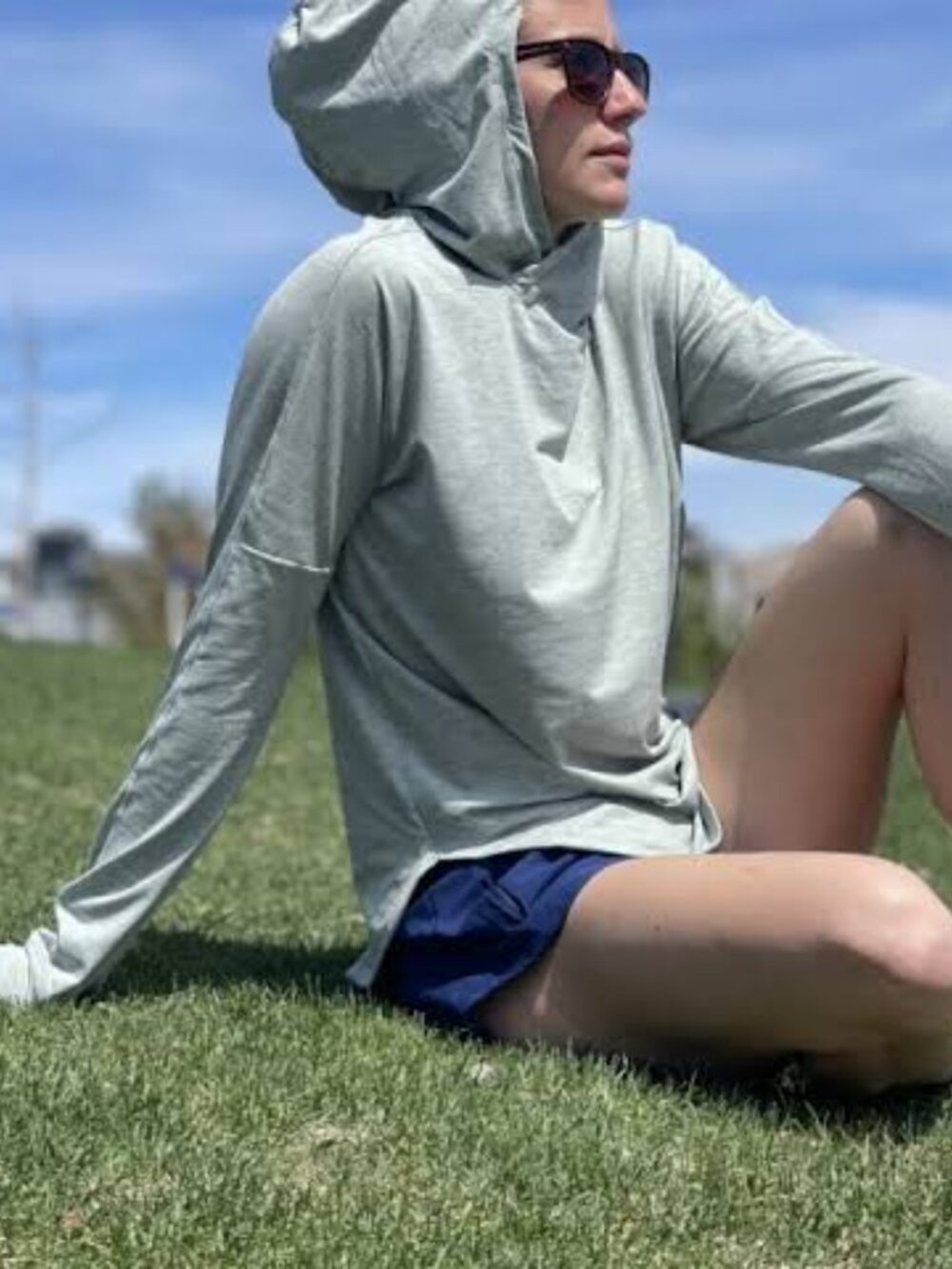 REI Women's Sea Olive Heather Sahara Sun Shade Pullover Hoodie Size 1X